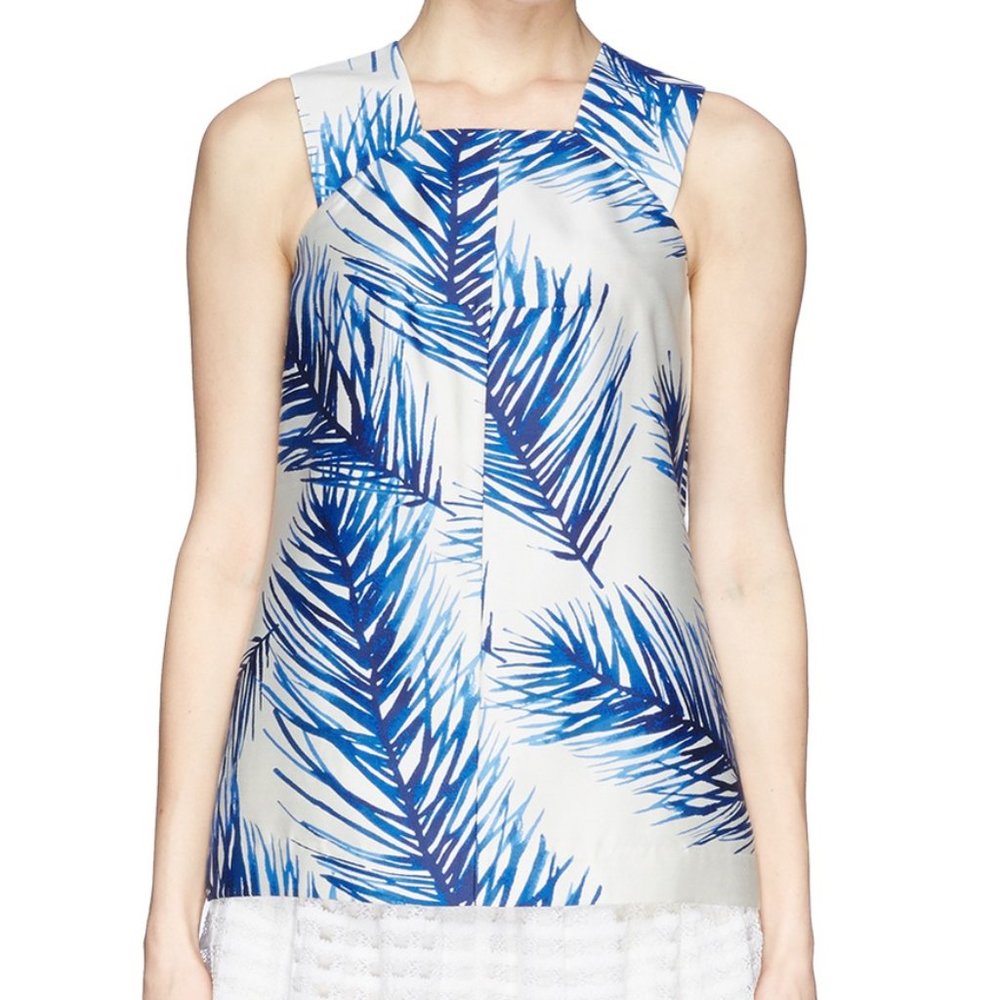 **SOLD** TORY BURCH BALTIC PRINT SILK GAZAR TOP XS 0